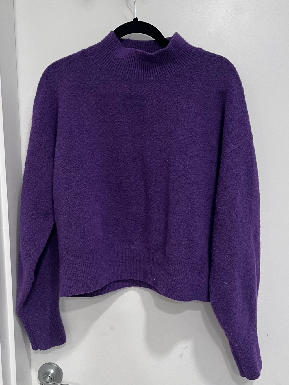 Atelier & Other Stories Purple Mock Neck Women's Sweater Medium Wool Blend